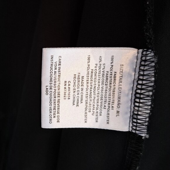 Black sheer kimono with fringes pleather accents - Picture 5 of 8